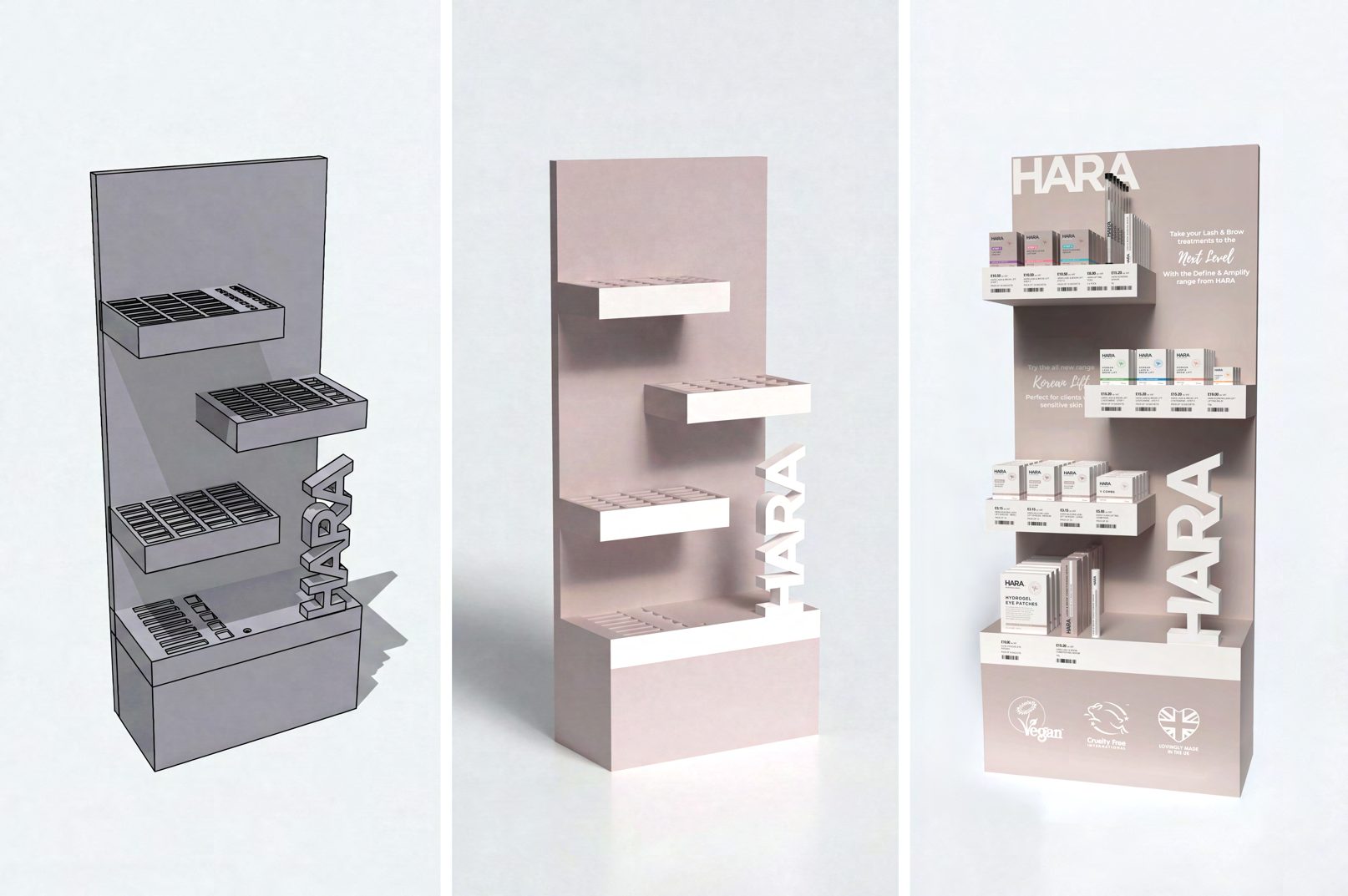 HARA Professional display unit from CAD model to final render